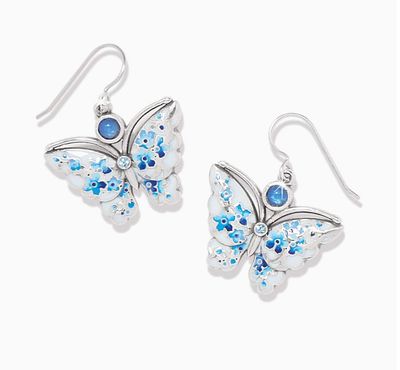 Kyoto In Bloom Indigo Butterfly Earrings