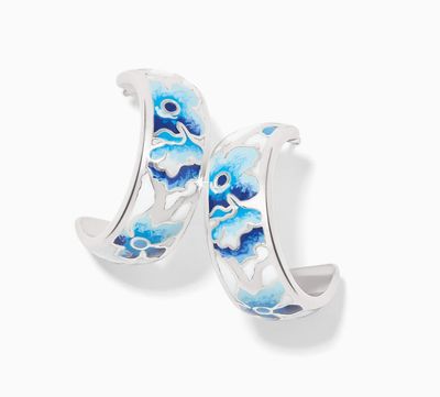 Kyoto In Bloom Indigo Hoop Earrings