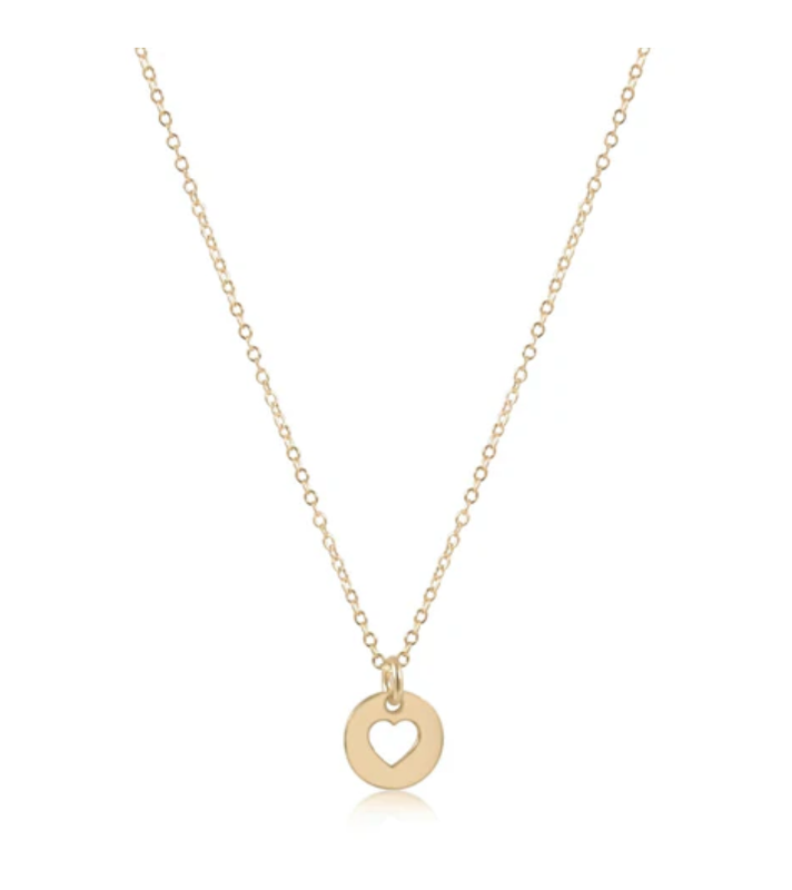 Love Small Gold Disc 16&quot; Necklace