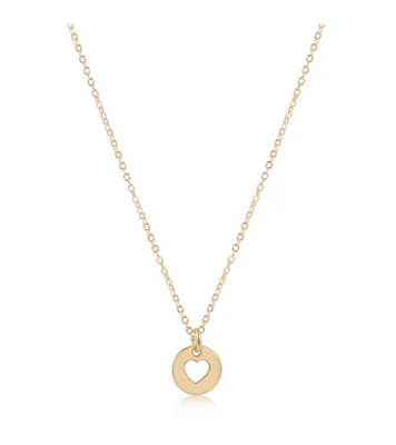 Love Small Gold Disc 16&quot; Necklace