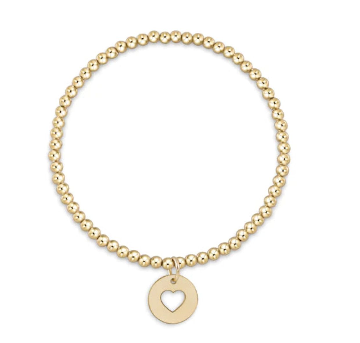 Enewton 3mm Bead Bracelet with Love Gold Disc