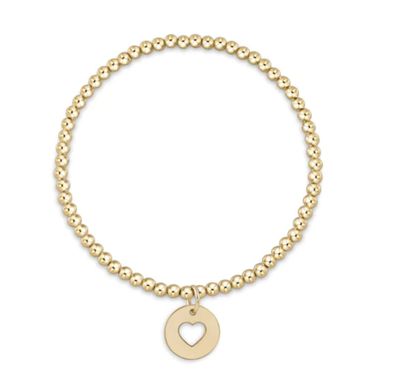 Enewton 3mm Bead Bracelet with Love Gold Disc