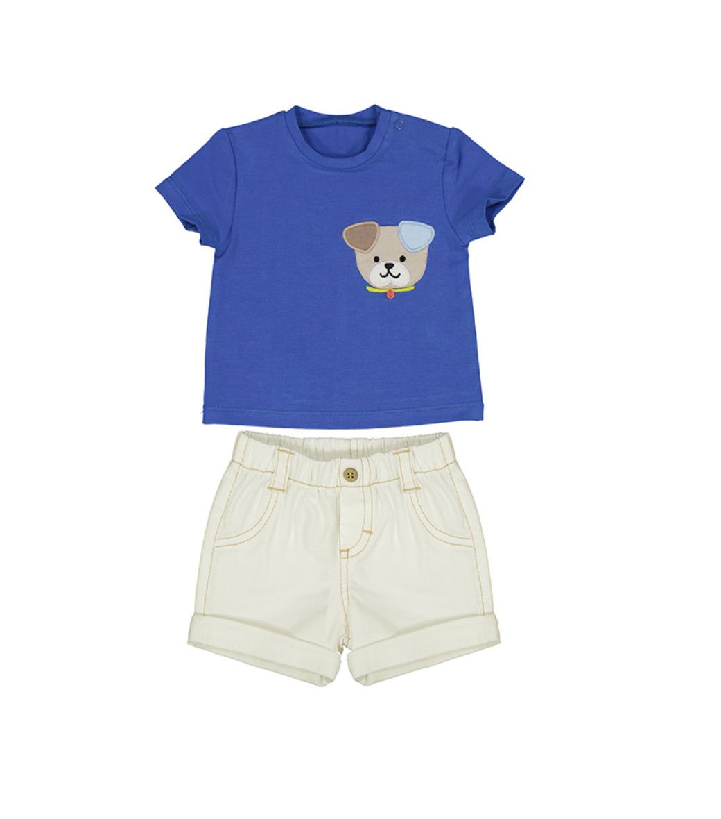 Puppy Klein Blue Shorts Set, Size: 2-4. 3-6m