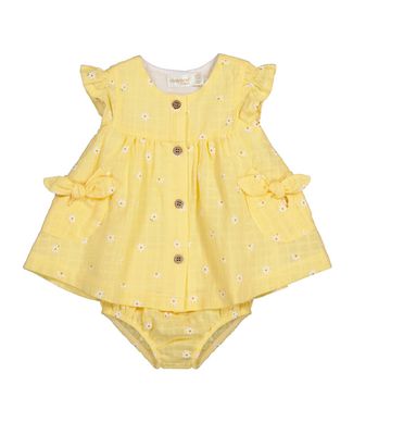 Sunny Yellow Flower Dress &amp; Bloomers
