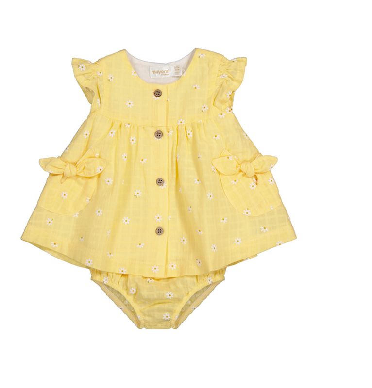 Sunny Yellow Flower Dress &amp; Bloomers
