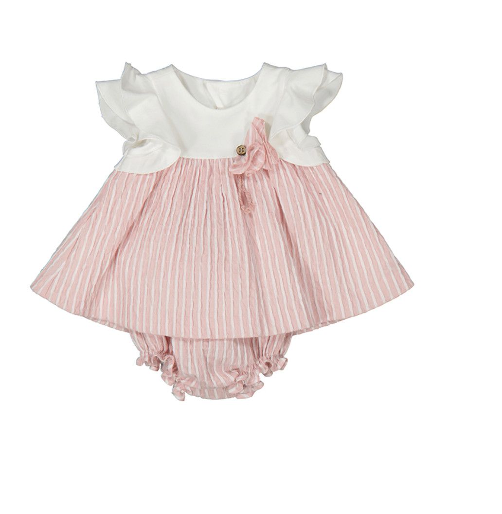 Baby Rose Pink Striped Dress, Size: 1-2. 0-3m