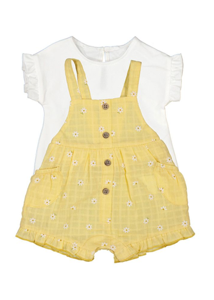 Sunny Daisy Overall &amp; T-shirt Set