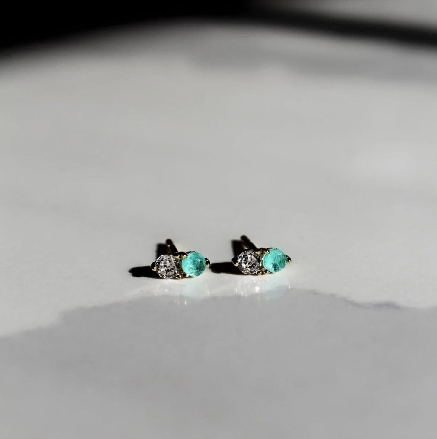 Twinkle Studs in Capri Dream + White Crystal, Color: SILVER