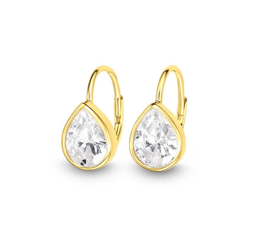 Leverback Drop Earrings White