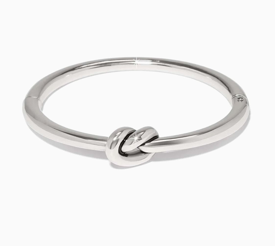 Interlok Single Knot Hinged Bangle, Color: Silver