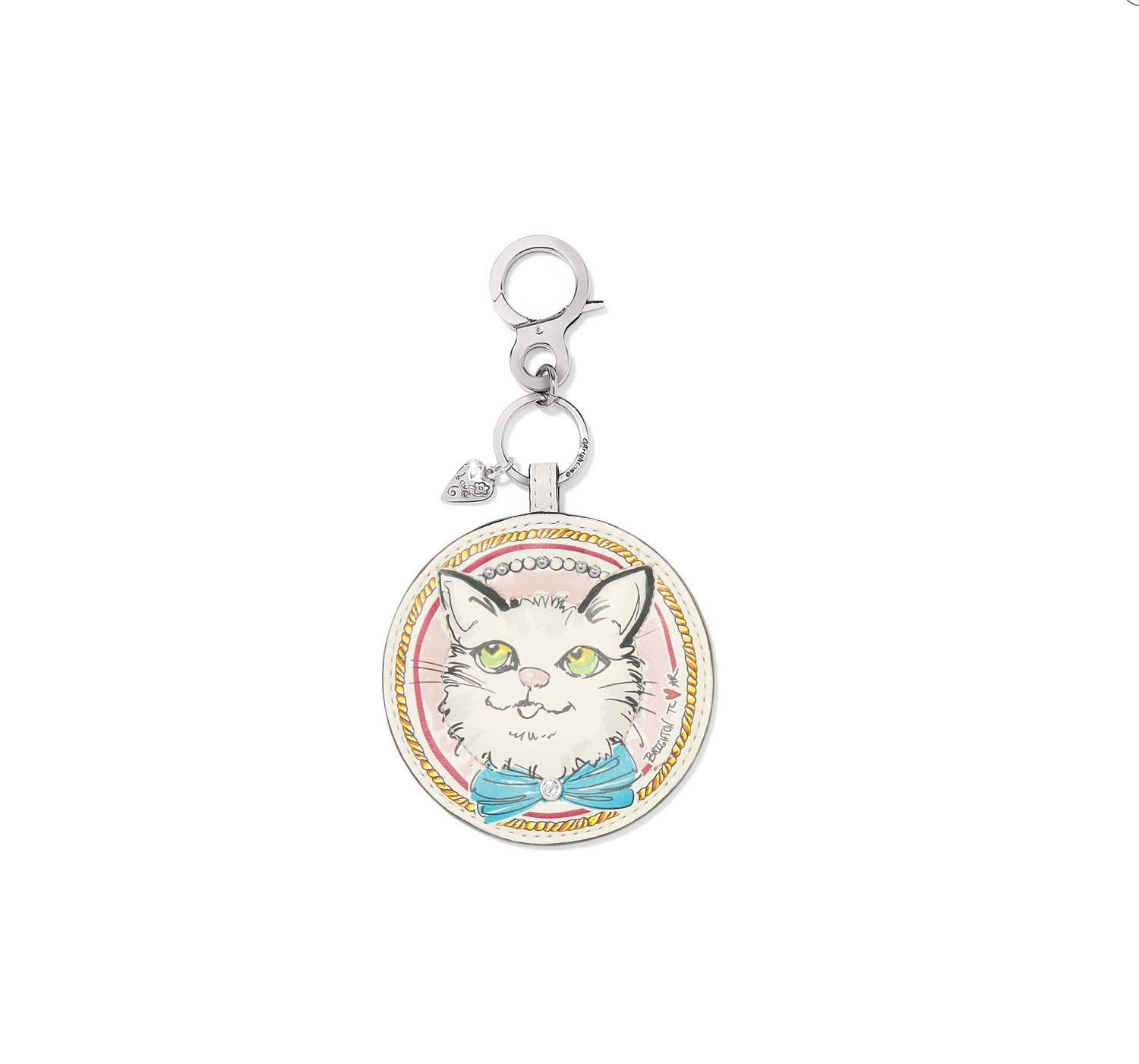 Paris Blooms Sparkle Kitty Handbag Fob