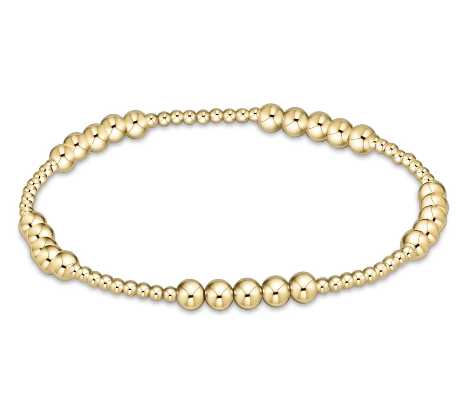 Classic Blissful Pattern Gold Bead Bracelet , Size: 2mm/4mm