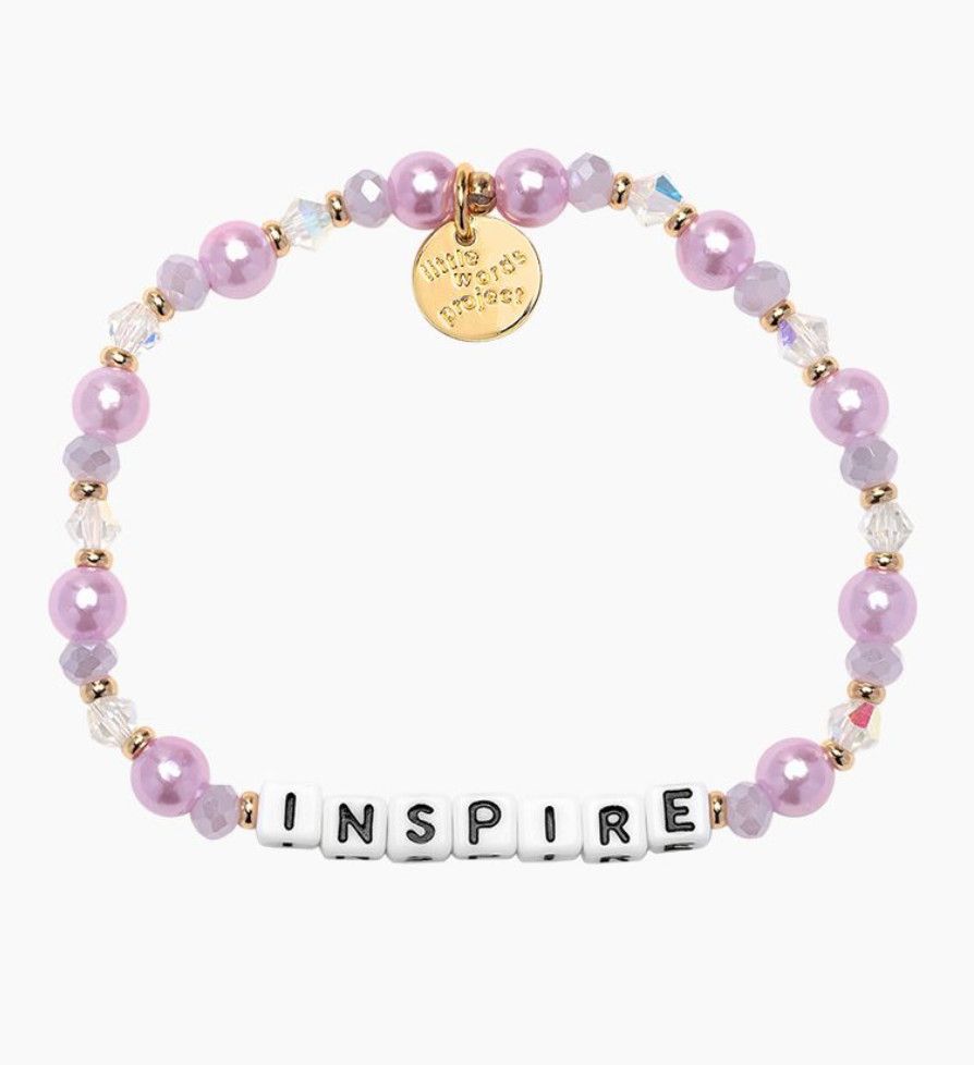 Inspire Gold Pink Bead S/M Little Words Project Bracelet