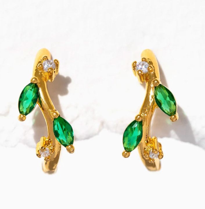 Morning Dew Gold Hoops