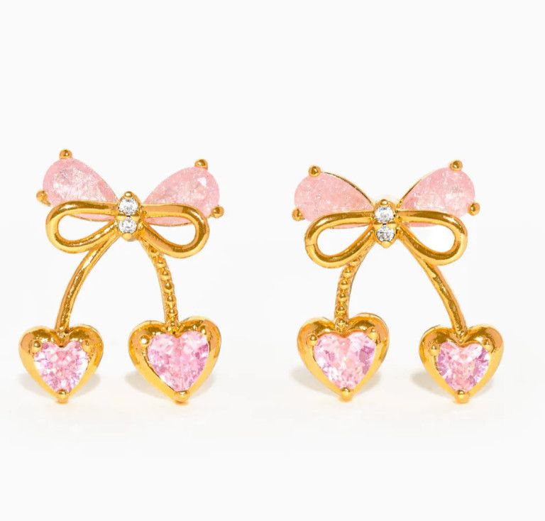 Cherry Pie Gold Earrings
