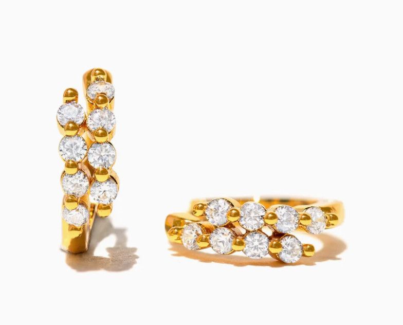 Mirrorball Gold Hoops