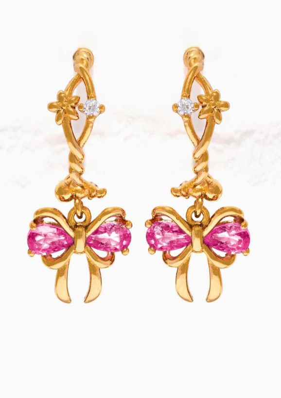 Pretty in Pink Gold Hoops