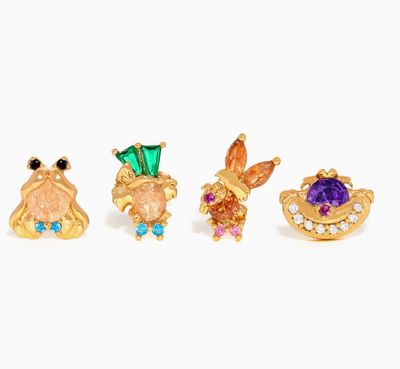 Disney Alice in Wonderland Gold Earring Set