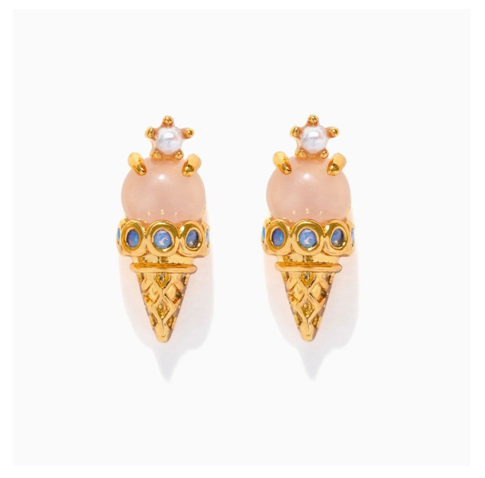 Ice Cream Shop Studs, Color: Gold
