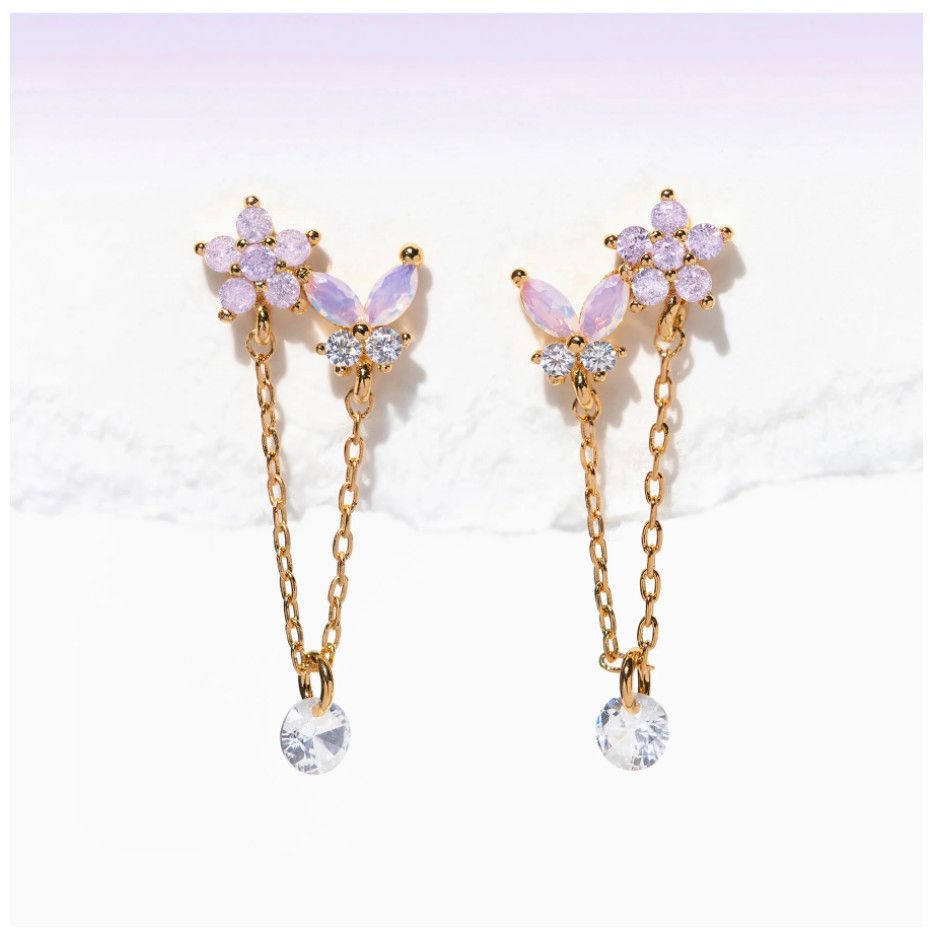 Butterfly Whispers Dangle Earrings, Color: Gold