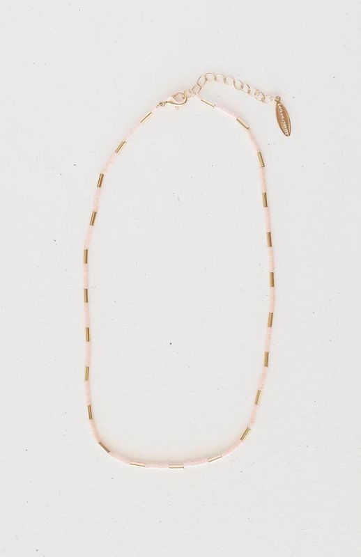 Meredith Beaded Pink and Silver Layering Necklace
