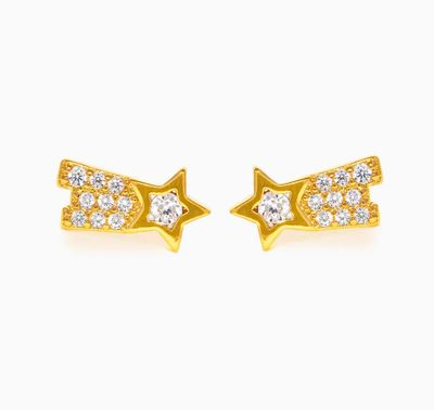 Shooting Star Gold Studs