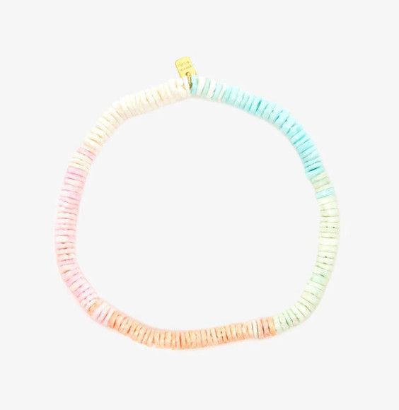 Gold Pastel Puka Stretch Anklet
