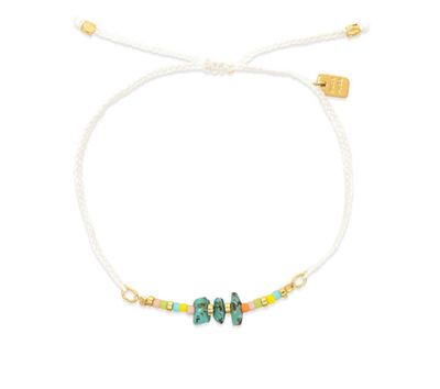 White Dainty Solana Seed Bead Gold Bracelet