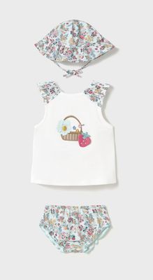 Jade Bathing Tankini &amp; Hat Set, Size: 1-2. 0-3m