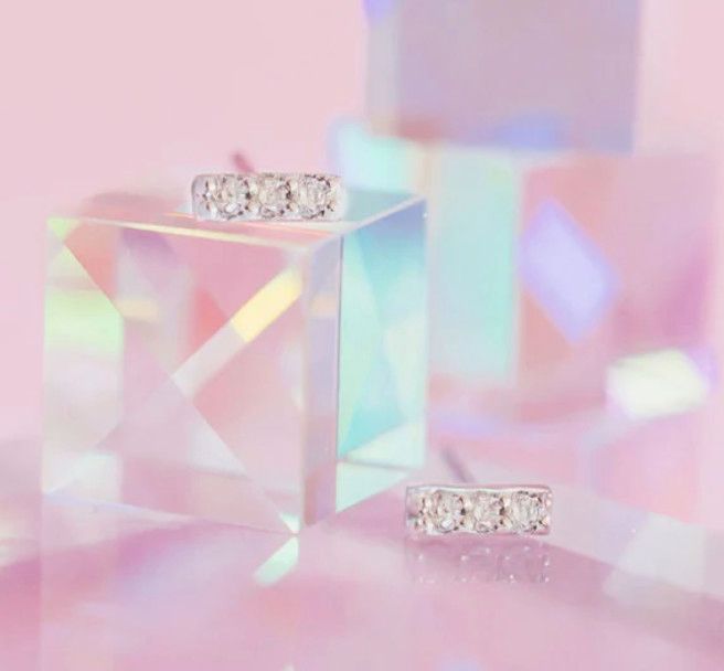 Mini Bar Studs, Color: Sterling Silver