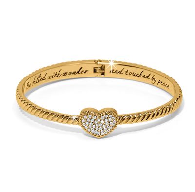 Gold Celestia Heart Hinged Bangle