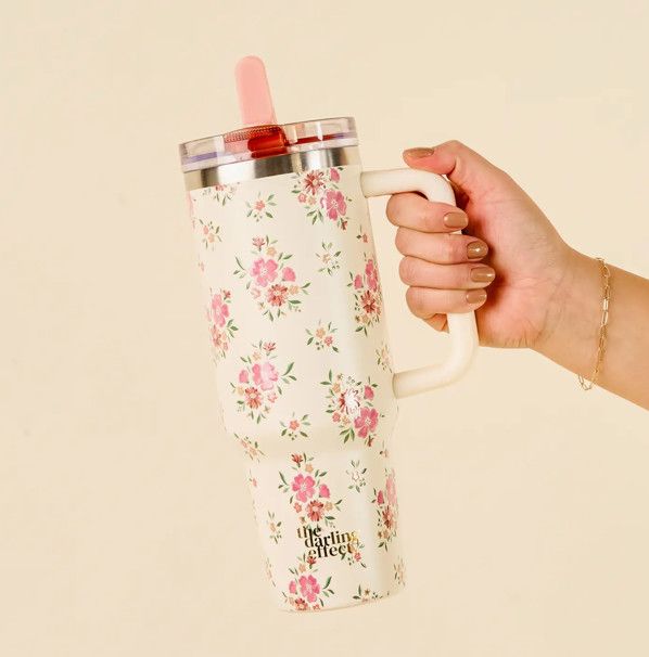 40 oz Lifestyle Flip Straw Tumblers, Style: Endless Daydream Cream