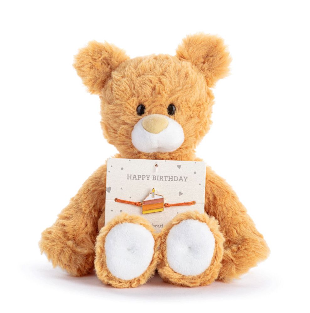 Beary Charming Bear with Bracelet, Style: Happy Birthday Orange Bear