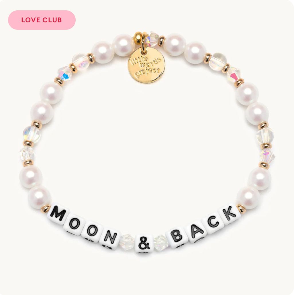 Love Club Little Words Project Bracelets, Color: Moon &amp; Back, Size: S/M