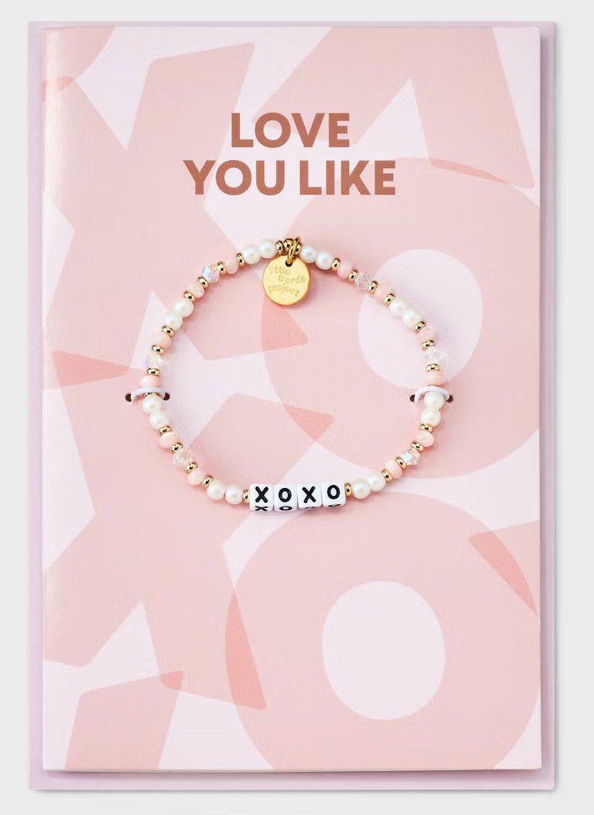 Love You Like XOXO Little Words Project Bracelet Card, Size: Small/Medium