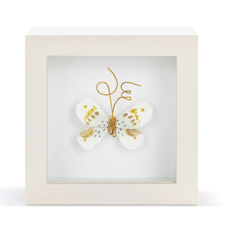 Living Boldly Butterfly Shadow Box - 4in, Style: White &amp; Gold Butterfly