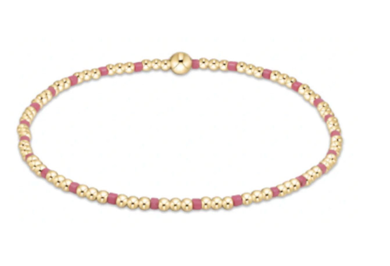 Hope Sincerity 2mm Bead Bracelet, Color: Bright Pink