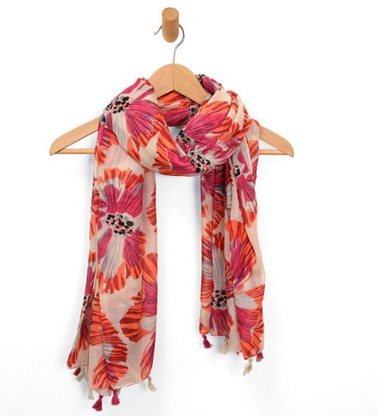 Rose Lily Tassel Scarf