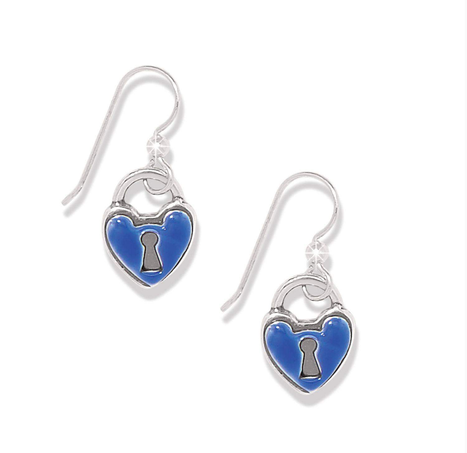 One Heart Padlock French Wire Earrings