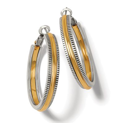 Interlok Noir Heirlom Hoop Earrings