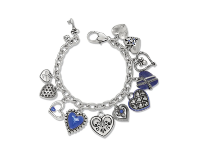 One Heart Link Charm Bracelet