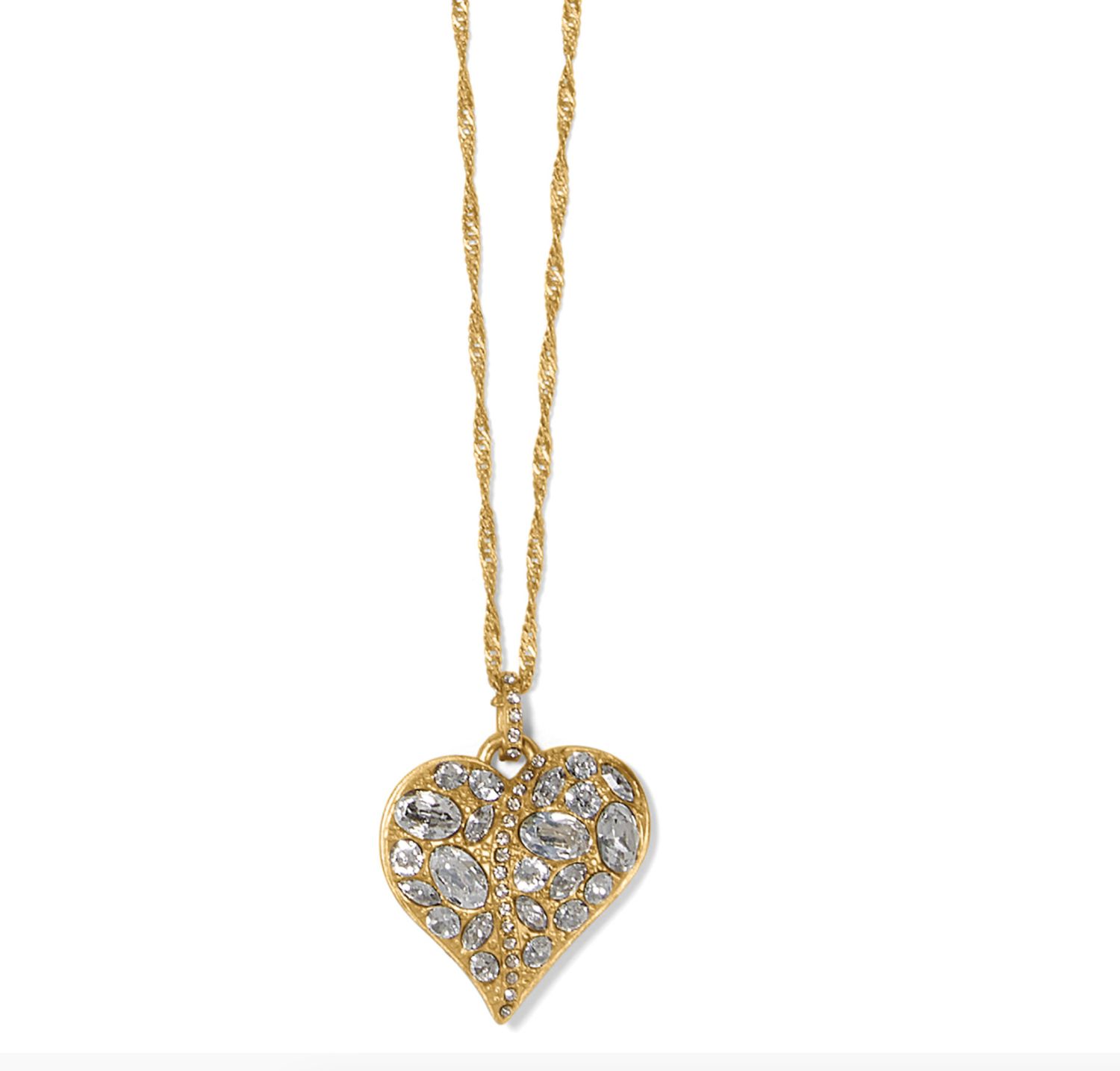 Trust Your Journey Heart Necklace, Color: Gold