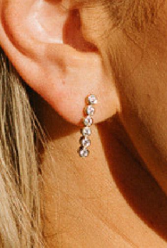 Chloe Tennis Earrings, Color: Silver