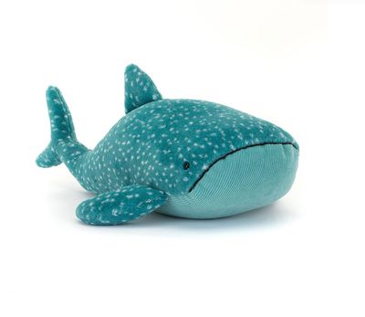 Jellycat Gobfrey Whale Shark plush with soft blue fabric and stitched details at a boutique in Poughkeepsie NY
