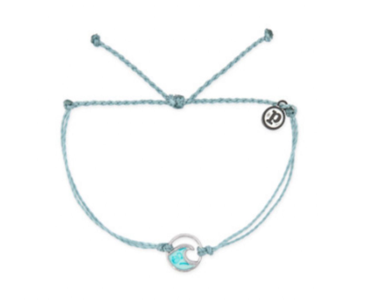 Ombre Wave  Charm Bracelet, Color: Smoke Blue, Style: Silver