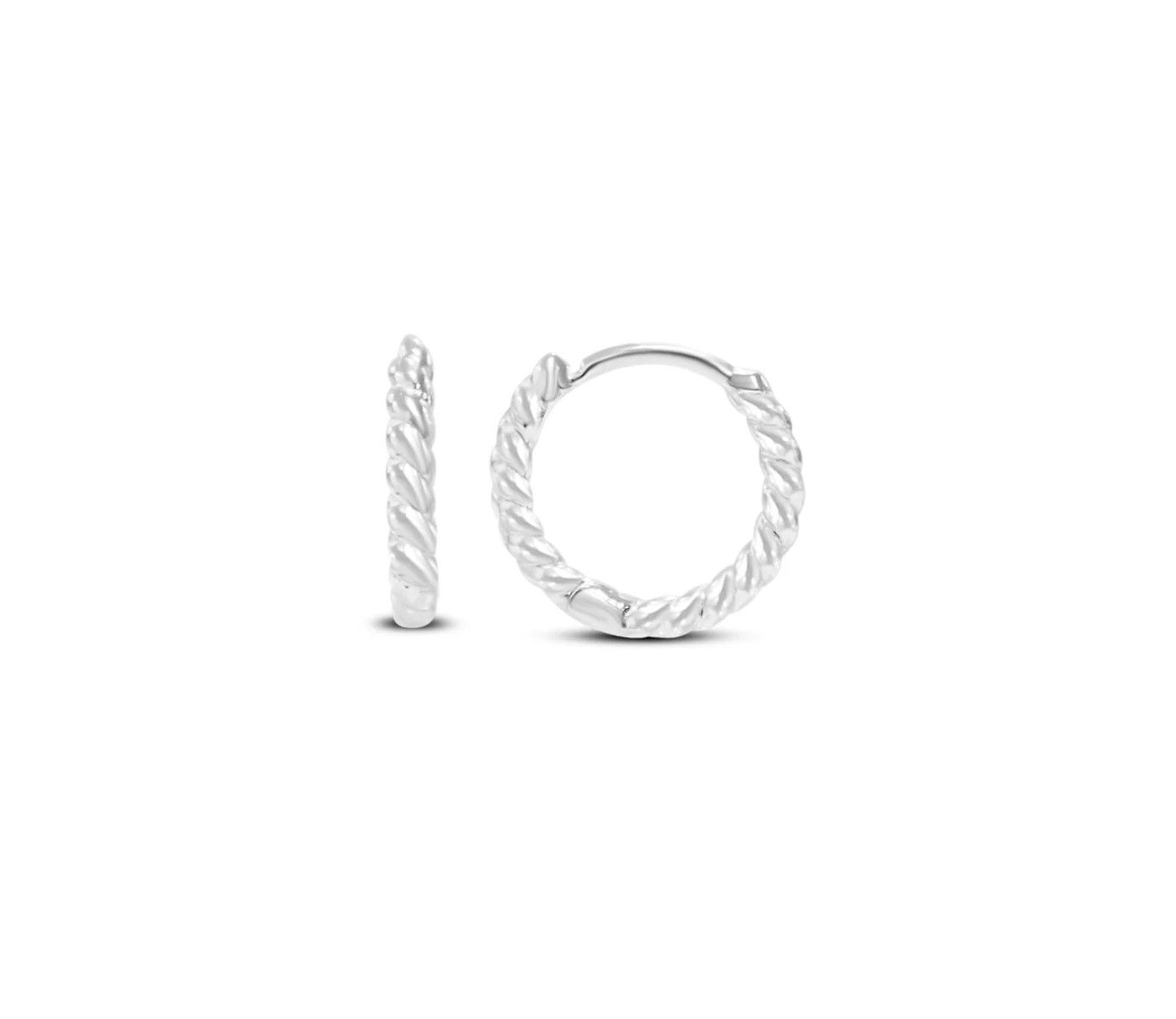 Braided hoop, Color: Silver, Size: Small