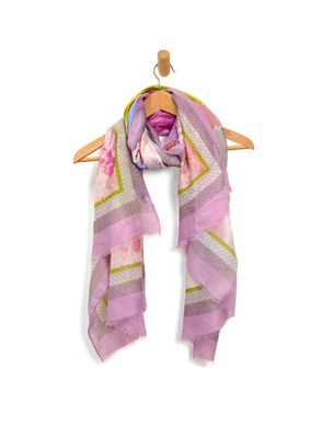 Lilac &amp; Gold Abstract Splash Scarf