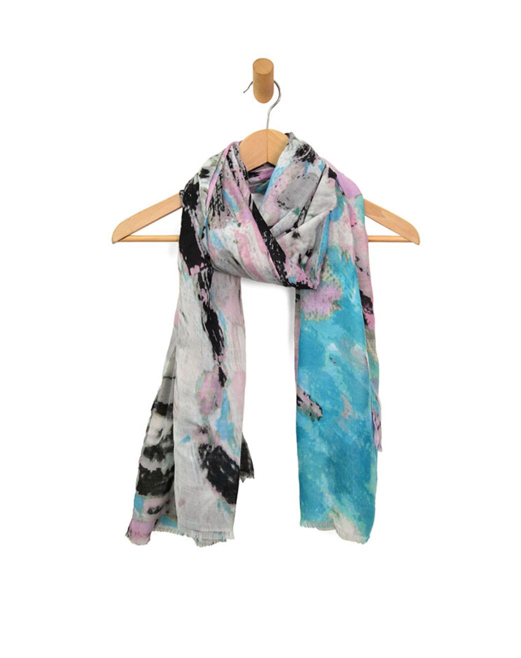 Grey Abstract Brush Stroke Scarf