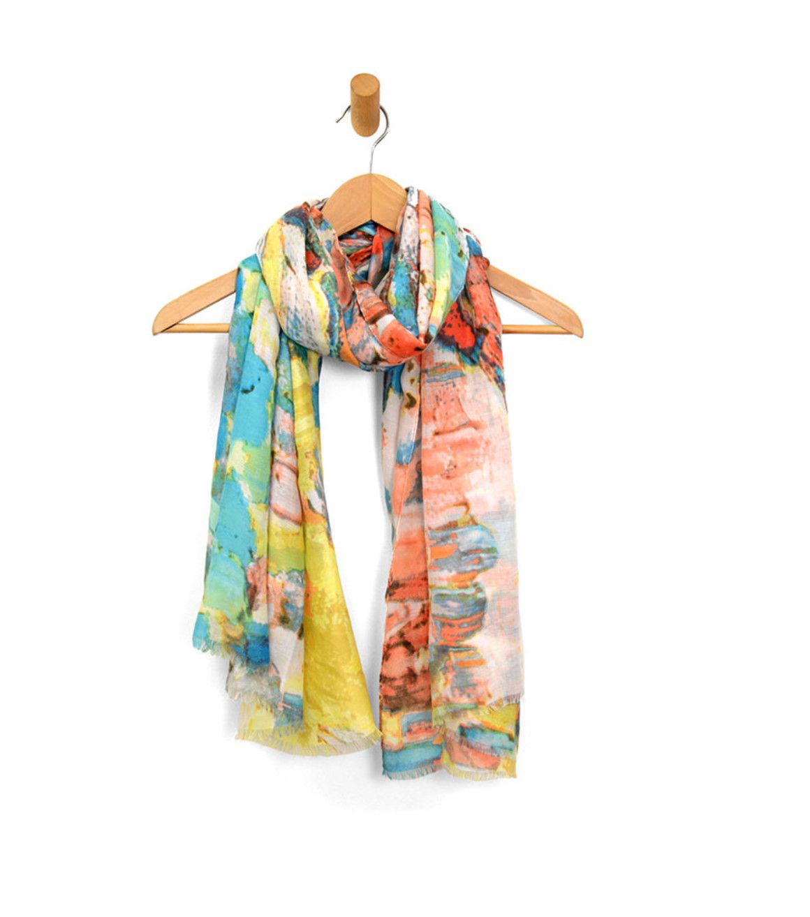Turquoise Abstract Brush Stroke Scarf