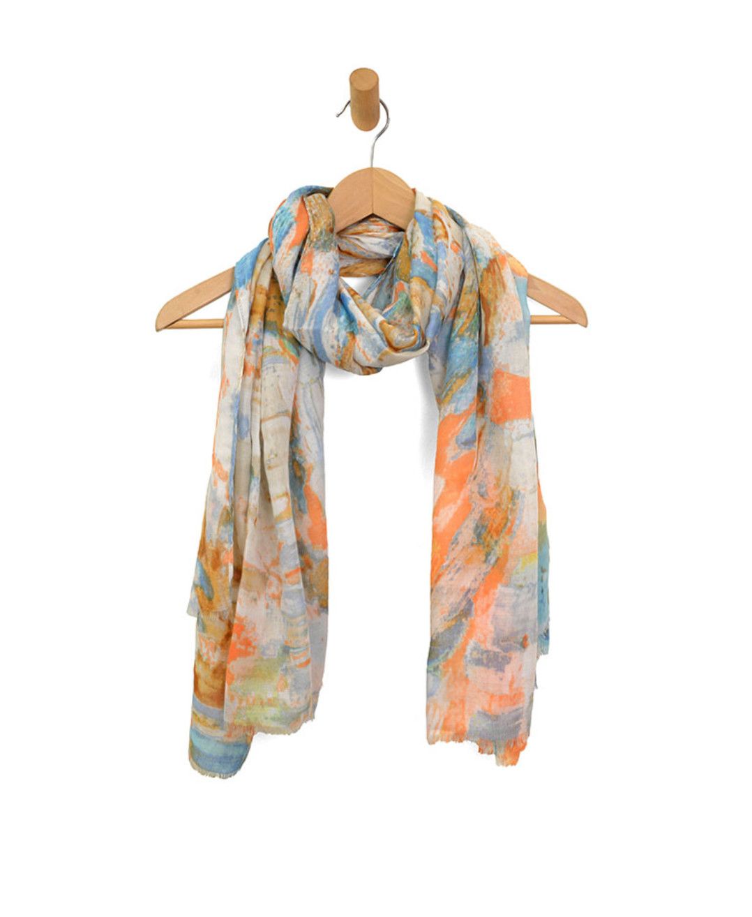Orange Abstract Brush Stroke Scarf
